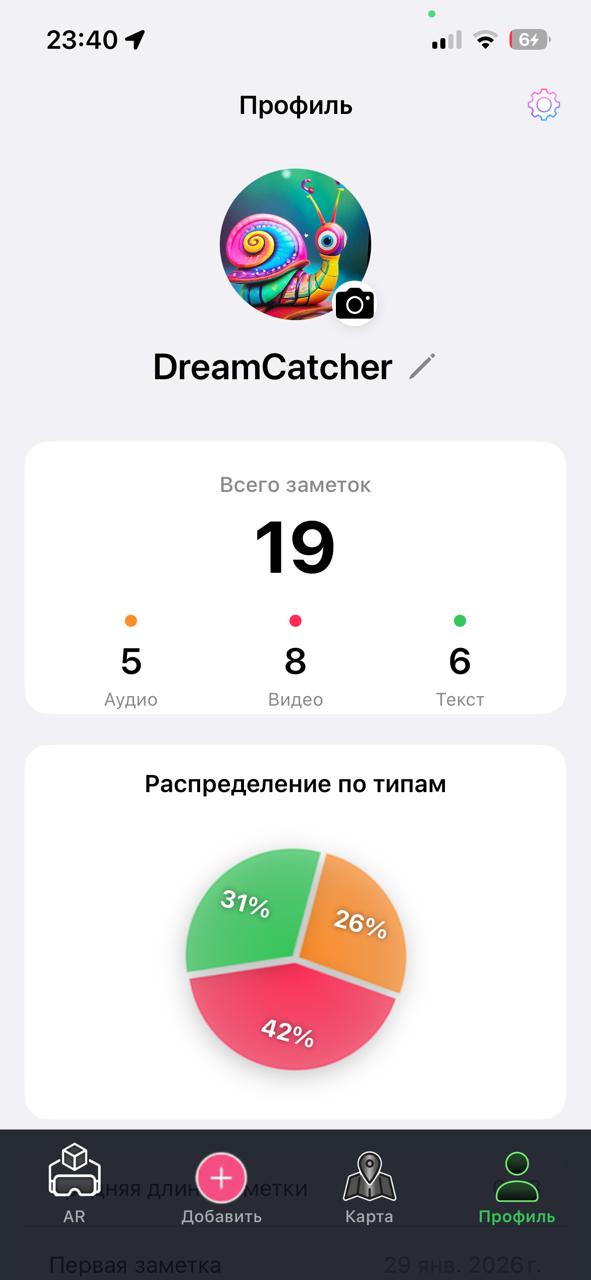 Echo Notes - Профиль